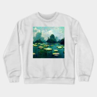 Waterlilies on the pond Crewneck Sweatshirt